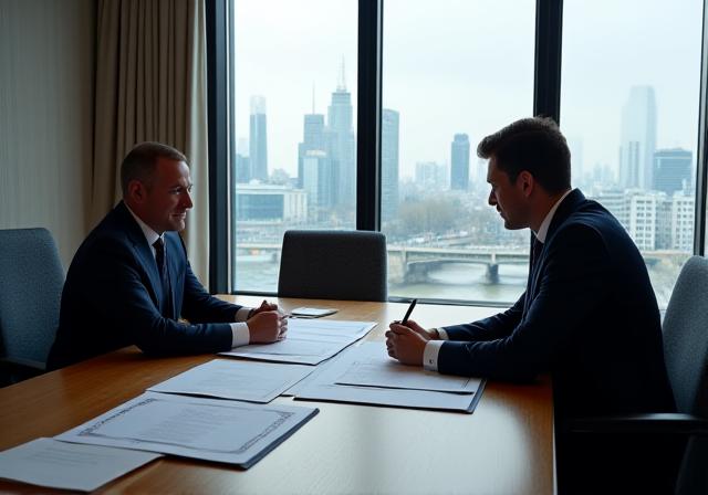 Professional legal consultation in a modern London office
